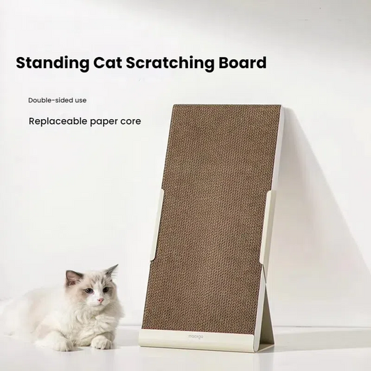 Metal vertical cat scratch board, wear-resistant and shavings free, wall mounted, cat claw board, corrugated paper cat scratch column 