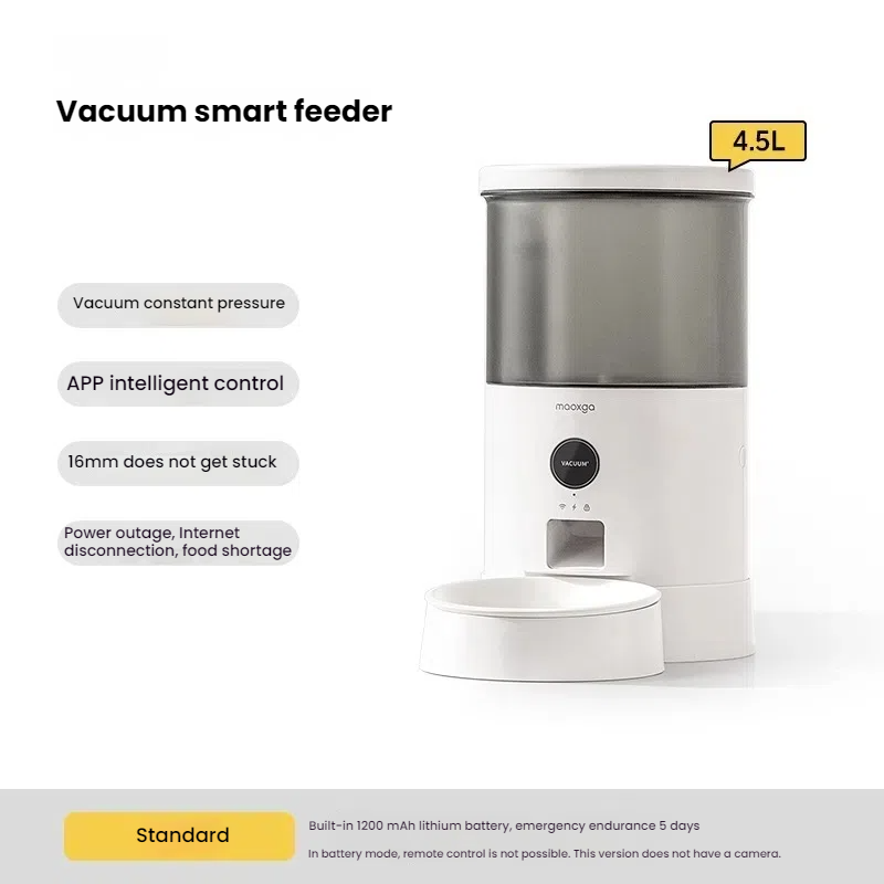 Vacuum automatic feeder for cats, intelligent timing, remote control, visual monitoring, cat and dog feeding machine 
