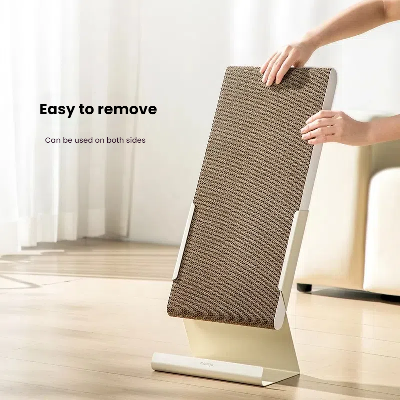 Metal vertical cat scratch board, wear-resistant and shavings free, wall mounted, cat claw board, corrugated paper cat scratch column 