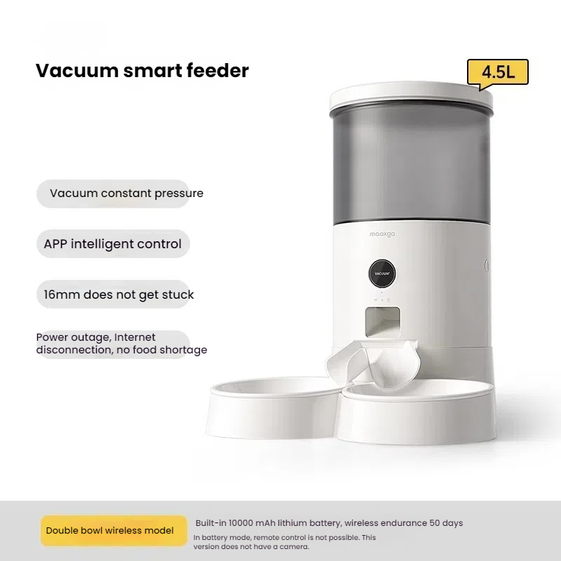 Vacuum automatic feeder for cats, intelligent timing, remote control, visual monitoring, cat and dog feeding machine 