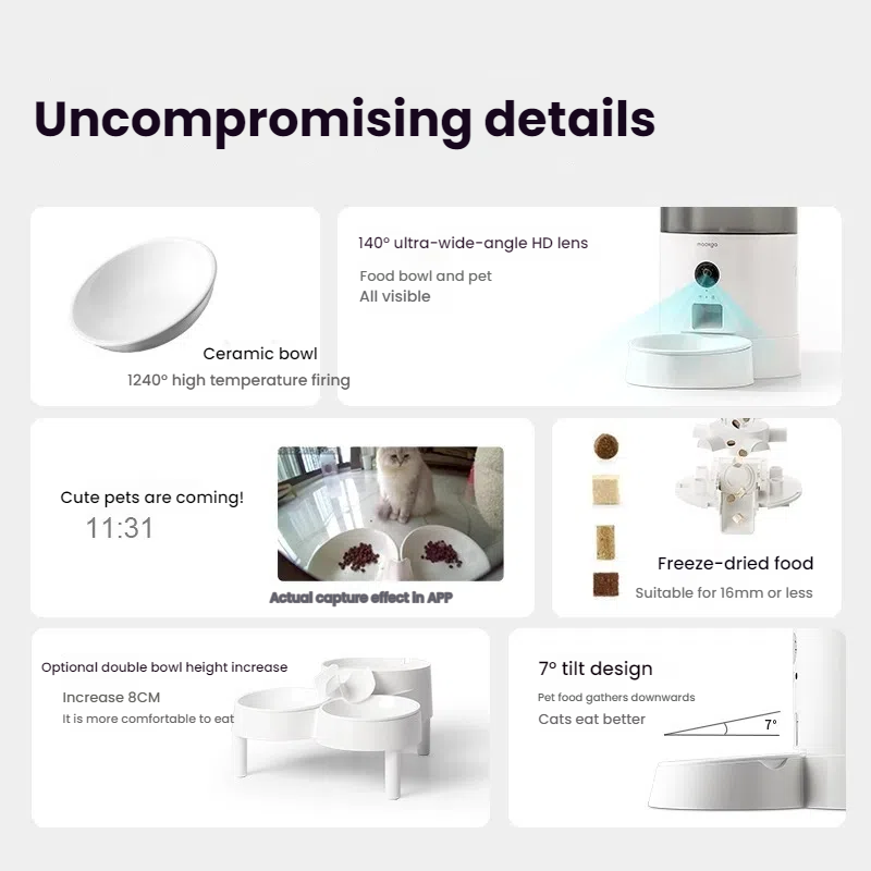 Vacuum automatic feeder for cats, intelligent timing, remote control, visual monitoring, cat and dog feeding machine 