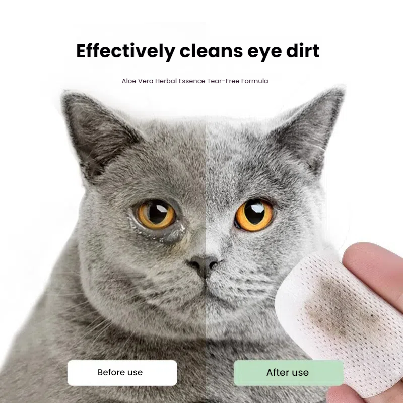 Pet eye wipes, cat tear stains, earwax removal, cat eye cleaning products 